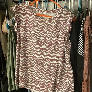 Mauve, Chevron,  Sleeveless top size medium